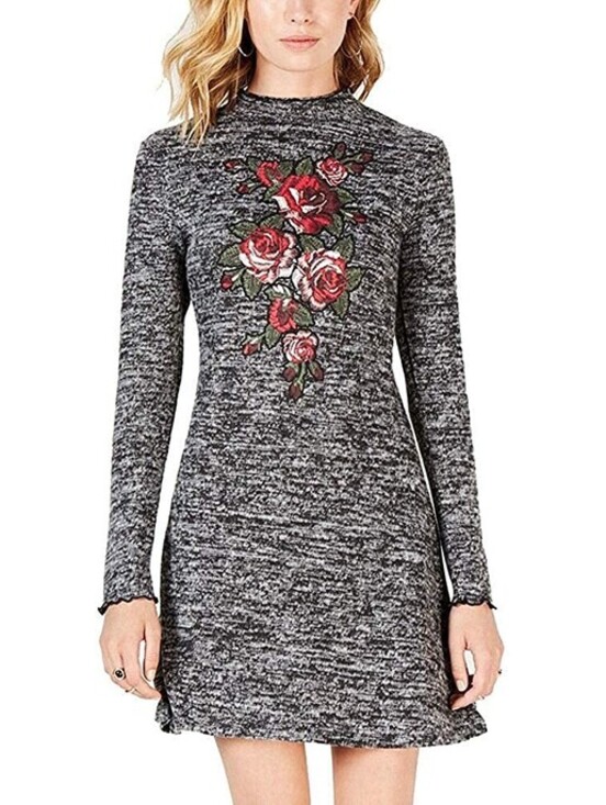 Ultra Flirt Dresses & Skirts - Ultra Flirt Juniors Sketchbook Roses Mock Neck Dress Size L